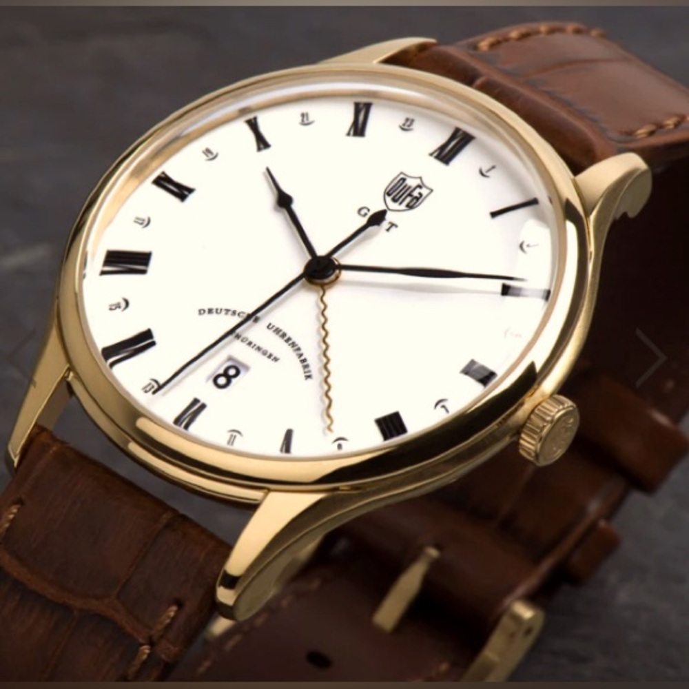 DuFa Watch WEIMAR GMT Swiss Quartz 38MM DF-9006-03 Men's watch.